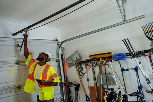 Professional Garage Door Spring Repair technician working in Deatsville, AL